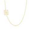 Collar de cobre con circonitas microincrustadas chapado en oro auténtico para mujer, cadena de clavícula, serie de letras mayúsculas personalizadas europeas y americanas