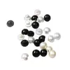 Botones de Perla de Plástico con Pie Alto, Botones Decorativos Redondos Negros y Blancos, Universales para Camisas, Suéteres y Abrigos