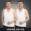 2 Peças Colete Masculino 100% Algodão Tamanho Grande Sem Mangas para Meia-idade e Idosos Confortável com Absorção de Suor Camada Base