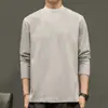 Top de capa base para hombre 2025 Nuevo Otoño e Invierno Ajuste Delgado, Camiseta Blanca de Manga Larga con Cuello Alto