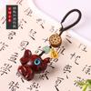 Xiaoji Elefante Sándalo Serie Llavero Colgante para Coche Mochila Bolso Colgante Unisex Adorno Animal Cadena para Teléfono Hecho a Mano