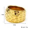 Anel de aço titânio banhado a ouro 18K estilo INS feminino popular europeu e americano personalidade geométrico moderno da moda pulseira que não desbota