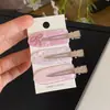 Pinza para el pelo con forma de corazón dulce de diamantes de imitación estilo coreano, pinza para flequillo lateral, pasador lindo que no deja marca, juego de accesorios para el cabello