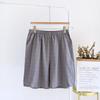Shorts Masculino de Algodão Lavado Xadrez Estilo Japonês para o Verão Algodão Simples Casual Calça de Casa Calça Pajama Fina