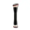 Pincel Duplo para Base, Pincel para Pó Solto, Pincel para Blush, Pincel para Contorno, Pincel Único de Três Cores com Cerdas Macias, Ferramenta de Beleza