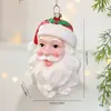 Bolas Pintadas Populares Navideñas Transfronterizas, Pequeños Adornos de Papá Noel y Muñeco de Nieve, Etiquetas con Letras, Decoraciones para Árbol de Navidad