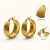 Brincos de Argola Larga com Listras Verticais em Aço Inoxidável Dourado Europeu e Americano para Mulheres Estoque para Atacado Fornecimento Direto do Fabricante Joias