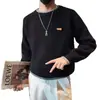Suéter de cuello redondo para hombre, nuevo estilo otoño/invierno, color liso, casual, corte holgado, capa base de manga larga, prenda exterior de punto
