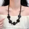 Nuevo Collar y Pulsera Redondos de Madera de Estilo Étnico Chino Inspirado en Zen con Diseño Único, Estilo Natural, Exquisitos y Versátiles Accesorios para Cuello y Mano