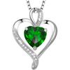 Collar explosivo transfronterizo de alta calidad en forma de corazón de Amazon para hombres y mujeres, con colgante de amor y cadena de clavícula con doce piedras de nacimiento.