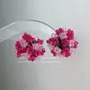 Brincos de Botão com Cluster de Hortênsias Color-blocking, Feitos à Mão com Contas e Cristais, Ear Cuff para Orelhas Não Perfuradas, Para o Dia a Dia, Trabalho, Encontros, Estilo Artístico