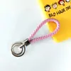 Chaveiro de corda trançada com anel duplo chaveiro de couro PU colorido novo pingente para bolsa feminina chaveiro para pendurar na cintura