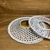 Chapéu branco oco de bambu trançado chapéu de bambu filmagem de vídeo de dança quadrada adereço de chapéu de bambu artesanato abajur nostálgico