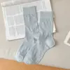Calcetines Blancos para Mujer de Media Pantorrilla Verano Delgados Algodón Puro Transpirables de Malla Estilo Ballet Calcetines de Verano para Niñas