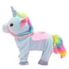 Peluche de Unicornio Caminante Venta al por Mayor Correa Muñeca Eléctrica Cantante Muñeca Oscilante Ventas Calientes Transfronterizas