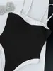 2026 Novo AliExpress Maiô Body Bikini Color Block Feminino Europeu e Americano bikiniOB100
