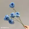 Flores artificiales, rosas de burbuja, rosas de borde quemado, flores de borde rizado, accesorios de decoración de bodas, flores falsas, arreglos florales decorativos