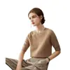 Suéter simple y versátil 100% cachemira para mujer, cuello redondo, manga corta, suave y amigable con la piel, tejido de estilo simple para el día a día