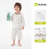 Compra 2 piezas y obtén 3 yuanes de descuento. Conjunto de pijama infantil Dudu, ropa de casa de verano para niños, ropa de verano para niñas pequeñas