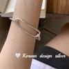 Pulsera de Plata de Ley S925 Estilo Coreano Personalizada Corte Industrial Pesado para Mujer Estilo Coreano Simple Ins Moda Sensación de Mano de Gama Alta