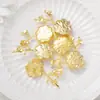 Fabricantes atacadistas de materiais para acessórios de joias semiacabados metal banhado a ouro broche de flor suporte vazio DIY acessórios para lapela