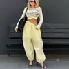Calça Feminina Casual Solta 2026 Transfronteiriça, Calça Longa Estilosa e Versátil com Cordão, Calça Fina Casual de Verão Estilo Lanterna