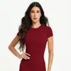 Camiseta deportiva de manga corta de secado rápido ZORA, superventas transfronteriza, top de yoga, ropa de fitness de nailon para mujer