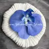 Orquídea Mariposa Artificial Azul y Morada Impresa en 3D como Recuerdo, Accesorio DIY con Pasador de Perla, Decoración para Fotos