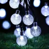 Cadena de Luces LED de Bola de Burbujas Solares Luces de Navidad Impermeables para Exteriores Luces de Jardín para Acampar con Luces Decorativas Ambientales