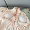 Conjunto de Pijama de Algodão Nuvem Plus Size para Mulheres Cheinhas, Lapela, Cachorrinho Bordado, Roupa de Casa para Primavera/Outono, Conjunto de Duas Peças, Em Estoque, Fornecimento Direto