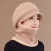 Gorro de Punto Cálido de Otoño e Invierno para Personas de Mediana Edad y Mayores, Gorro de Lana de Una Pieza con Visera de Pato para Viajes al Aire Libre, Protección para los Oídos, Protección para el Cuello, Gorro Cortavientos