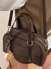 Bolsa de Bowling Portátil Casual 2025 Nueva Moda Gamuza Escarchada Retro de Aspecto Elegante Bolso Cruzado Sencillo
