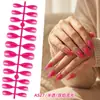 Manicura de Color Sólido Largo Uñas Portátiles Manicura de Gama Alta Uñas Postizas Forma de Almendra Brillantes Uñas Removibles Producto Terminado