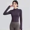 Top de yoga para mujer con media cremallera, cuello alto y manga larga, transpirable, adecuado para correr, fitness, entrenamiento al aire libre y yoga; al por mayor