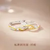 Anillo de pareja de plata de ley 999 para hombres y mujeres un par de anillo de diseño de nicho de lujo ligero regalo de cumpleaños para novio