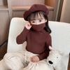 Suéter Infantil Menina Inverno 2025 Novo Macio Versátil Tricô para Bebê Outono Inverno Camada Interna Camisa Base Tricotada Infantil