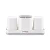 Almacenamiento de baño vaso para enjuague bucal caja de almacenamiento escritorio sin perforaciones pareja baño hogar caja para cepillos de dientes estante para guardar cepillos de dientes