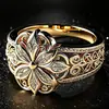 Anillos Huecos de Flor de Venta Caliente Transfronteriza, Elegantes y Exquisitos, Adecuados para Uso Diario y Accesorios de Fiesta, Venta al por Mayor