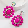 Pendientes de Cuero Exagerados de Moda Transfronterizos Nuevos para Mujer Pendientes de Cuero Estilo Occidental Personalizados Retro con Estampado de Leopardo Turquesa
