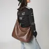 Bolso tote de cuero suave de PU estilo commuting para hombres y mujeres, color sólido, gran capacidad, adecuado para estudiantes universitarios, bolso ligero de hombro y cruzado