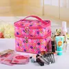 Bolsa de Maquillaje Cuadrada de Doble Capa Estilo Japonés Cartoon Bolsa de Almacenamiento Portátil Impermeable Bolsa de Artículos de Tocador para Viaje Venta Directa de Fábrica Origen