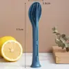Palha de trigo três em um faca garfo colher portátil colher de plástico familiar Garfo trigo conjunto de talheres para comida ocidental Venda por atacado