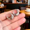 Brincos de Argola Lisos Brilhantes de Alta Qualidade Europeus e Americanos, Modernos e Versáteis para o Dia a Dia, Brincos Redondos Minimalistas Estilo Metálico Oval