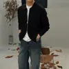 Cardigan de Tricô Cinza de Alta Qualidade com Zíper Duplo Masculino Outono Nobre Estilo Old Money Alto Senso de Inteligência Peça Externa Top