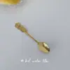 Cuchara de Postre Rosa Estilo Coreano Ins Vajilla Metálica para el Hogar y el Dormitorio Cuchara para Pastel Tenedor de Fruta Retro de Acero Inoxidable