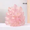 Granos de cristal natural transfronterizos resina de goma zorro de nueve colas pequeño adornos de muñeca de animal de cristal para el hogar sala de estar venta al por mayor
