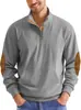 Prenda de punto de cuello alto para otoño e invierno transfronteriza, pana con detalles de cuero, sudadera de color liso, top casual a rayas para hombre estilo europeo y americano