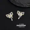 Pendientes colgantes de mariposa de color tridimensional fresco y dulce, pulsera de aleación con lazo, accesorios de joyería DIY