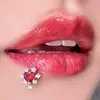 Fuja da Bola do Coração! Liga Cobre-Titânio Aço Titânio Forma de Coração Zircônia Piercing Labial Joias Piercing Transfronteiriças Europeias e Americanas