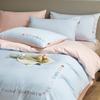 Fábrica de Fuerza Xiangling Juego de Tres o Cuatro Piezas 100% Algodón Puro Sábana Bajera Sábana Encimera Funda de Edredón Cama de Dormitorio Bordado de Lujo Ligero